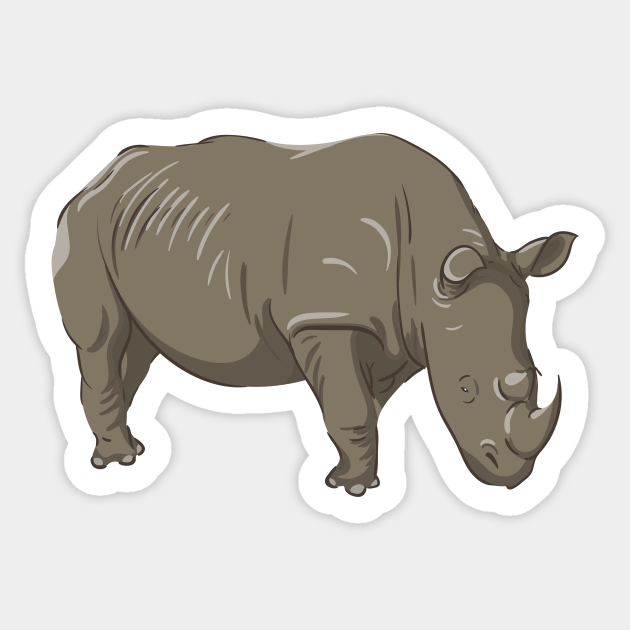 Cute Rhino for Kids Rhino Sticker TeePublic